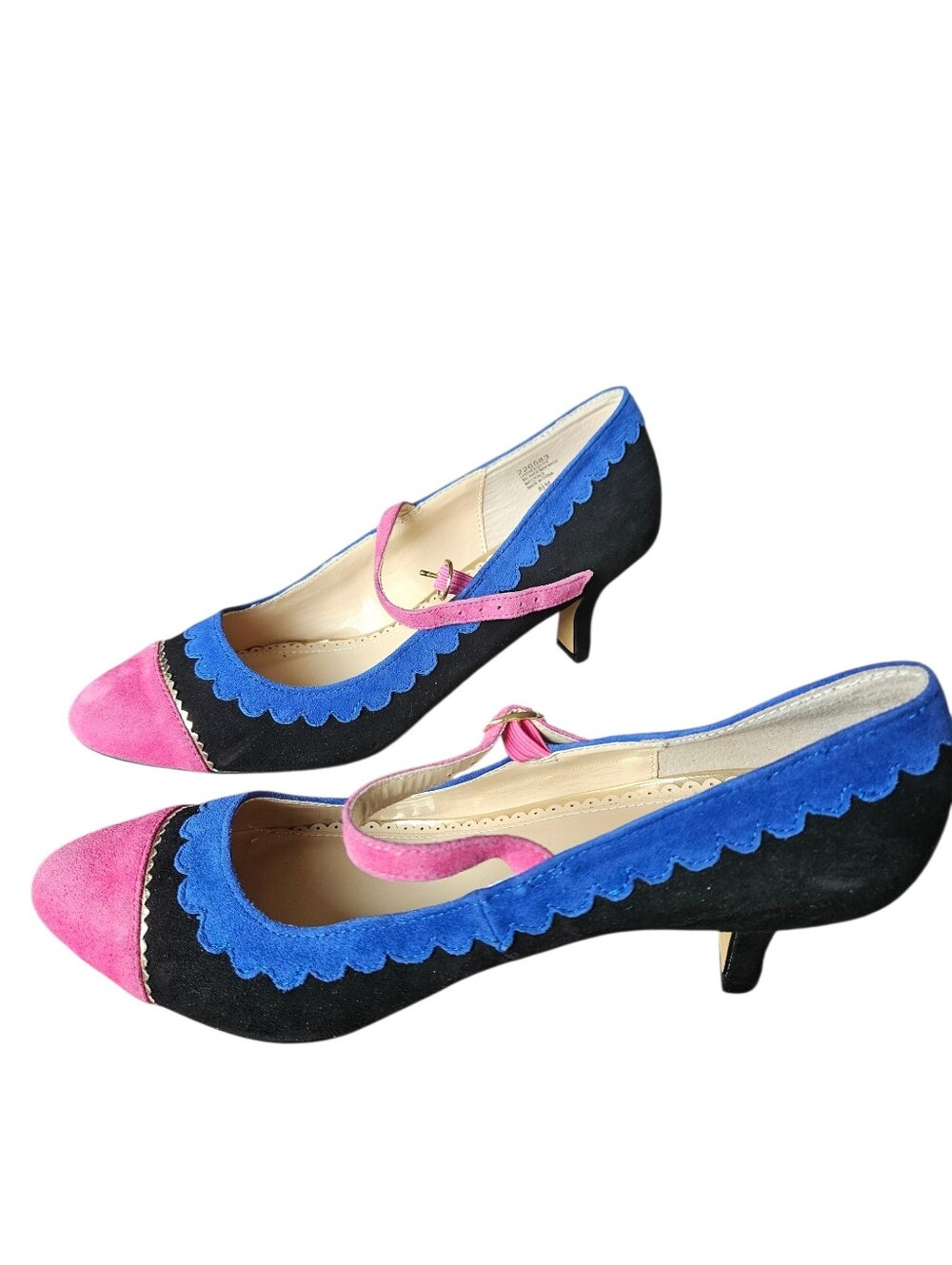 Rara AVIS suede Multi Color Pumps Heels Pink Black And Royal Blue 8.5 M - Picture 3 of 5